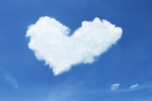 Heart cloud blue sky